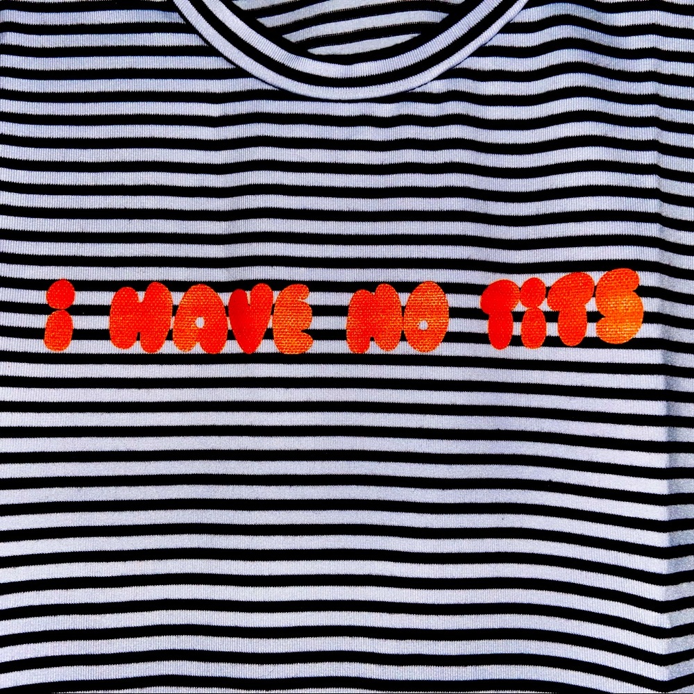 I Have No Tits Crop Tank Top NWT - Picture 2 of 5